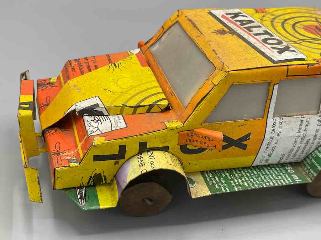 African Recycled Labeled Metal Can Toy Car - Burkina Faso