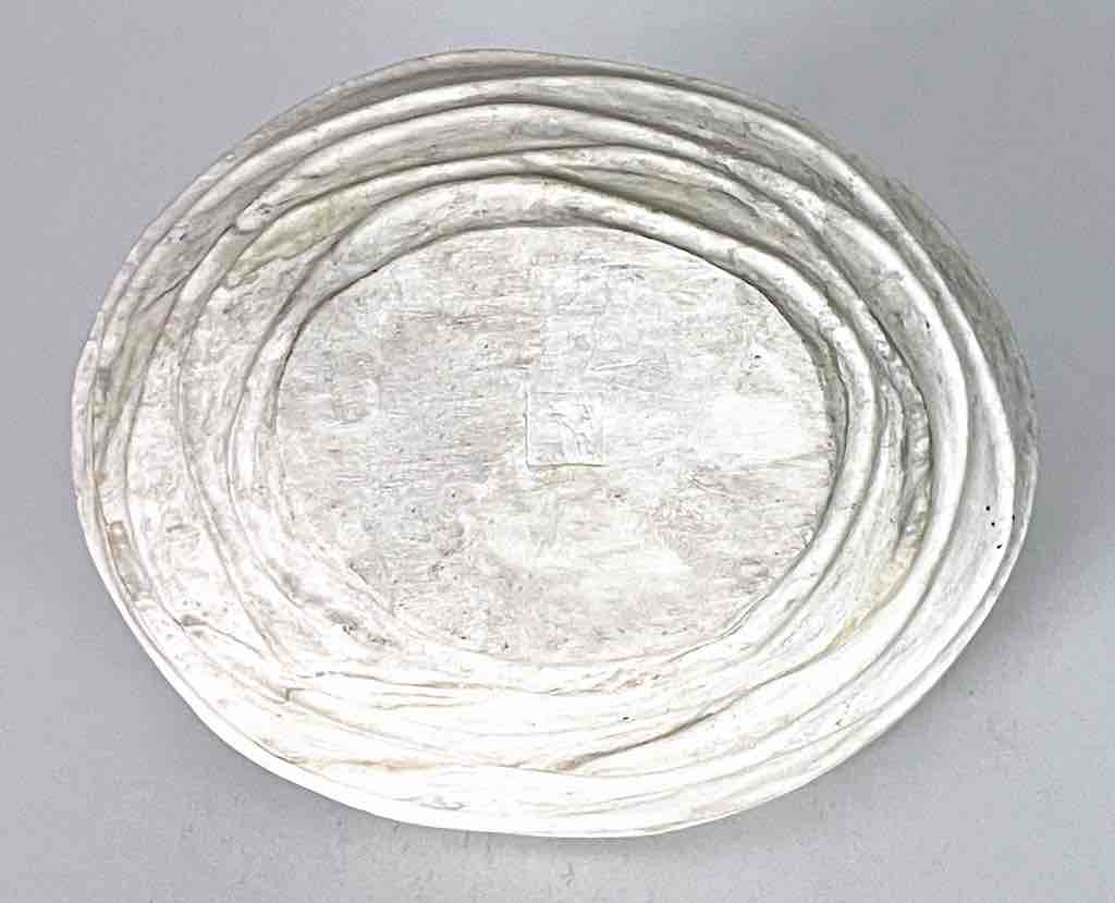 Solid Heavy Hand-Carved Soapstone Vietnamese White Bowl