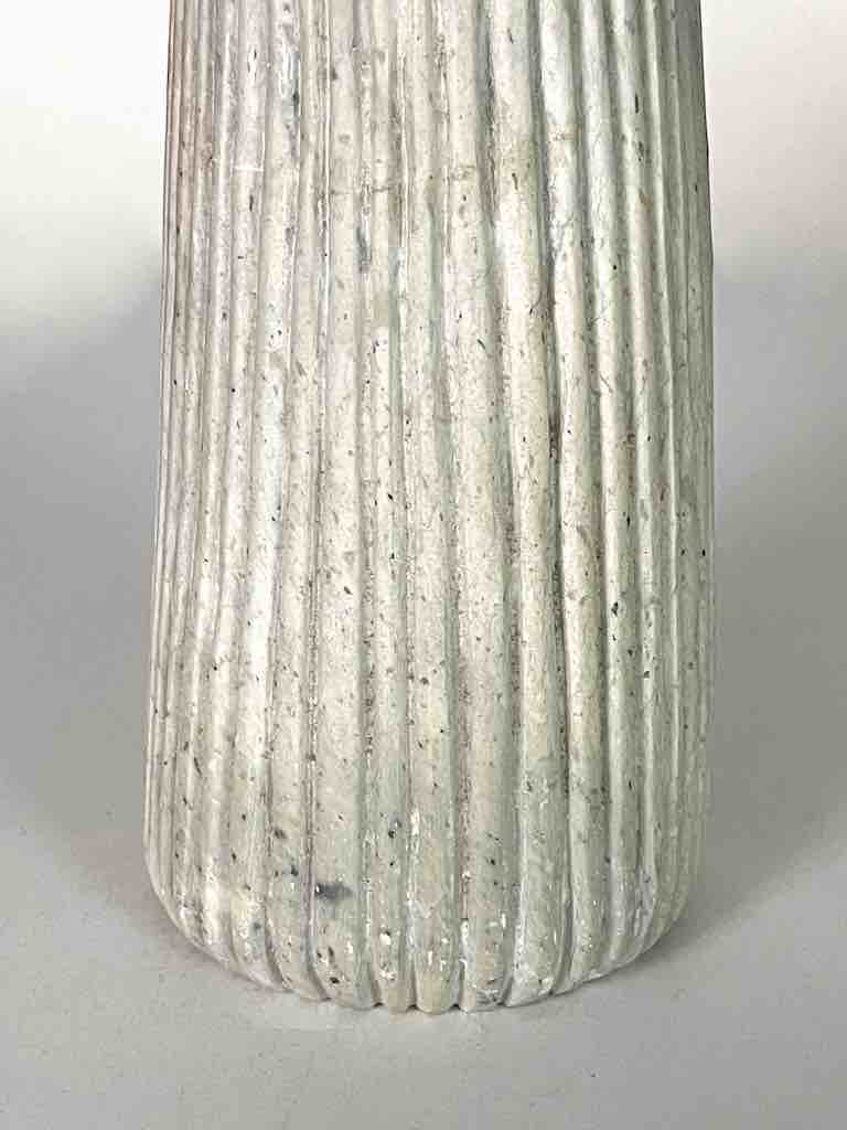 Hand-Carved Soapstone Vietnamese White Contemporary Vase
