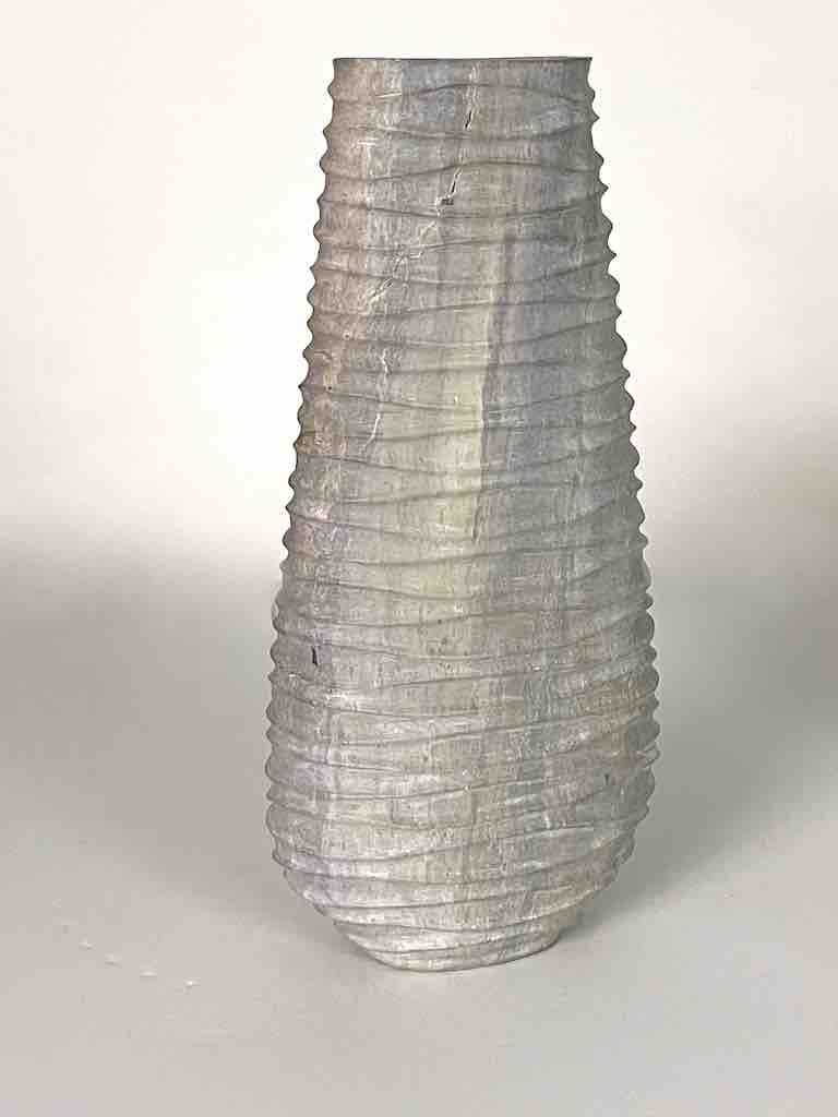 Hand-Carved Tall Soapstone Vietnamese Sculptural Vase