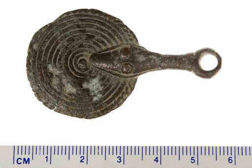 Very Old Vintage Brass Djenne Djeno Snake Disk Pendant - Mali