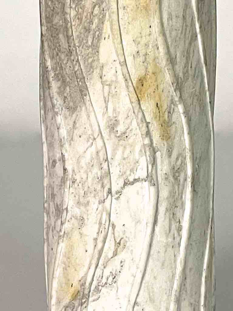 Hand-Carved Cylindrical Soapstone Vietnamese Sculptural Vase