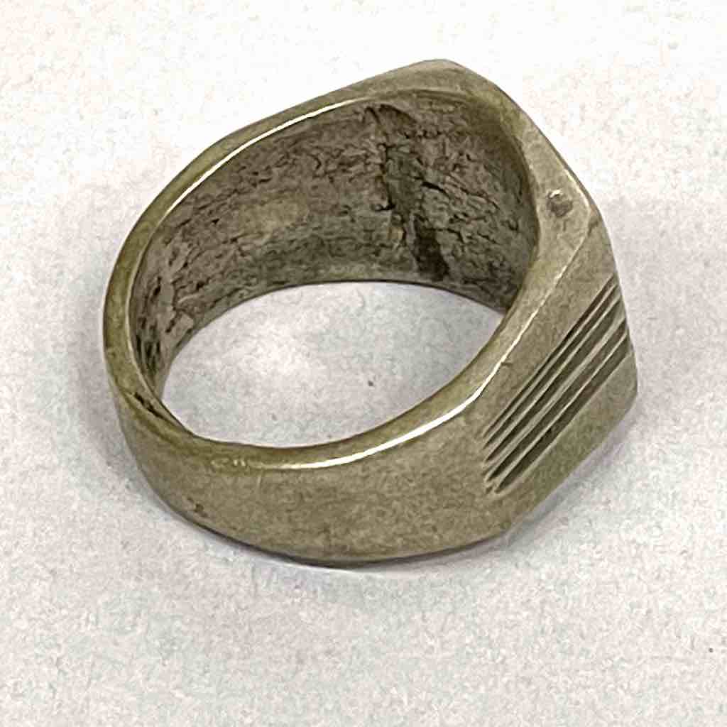 Vintage Tuareg Coin Silver Medicine Ring – size 11