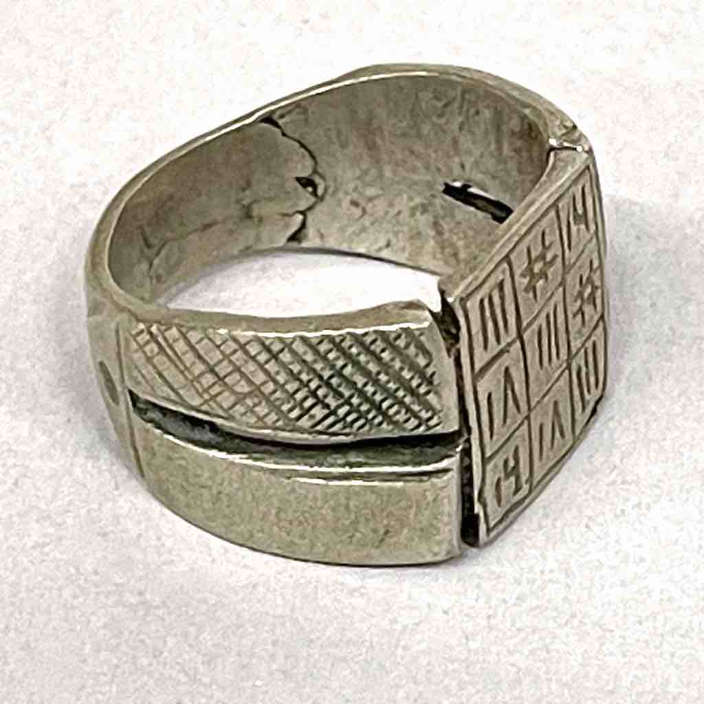 Vintage Tuareg Coin Silver Medicine Ring – size 9