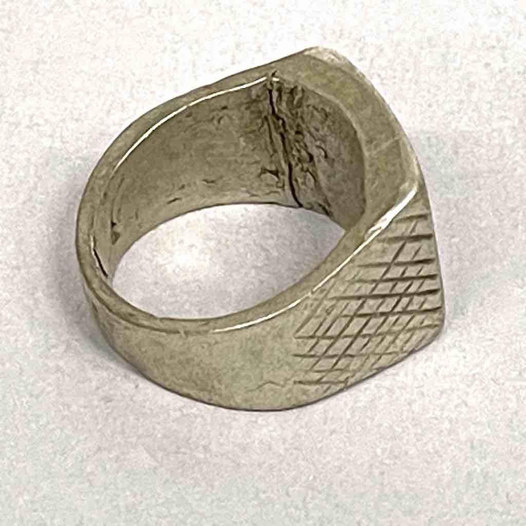 Vintage Tuareg Coin Silver Medicine Ring – size 6 1/2