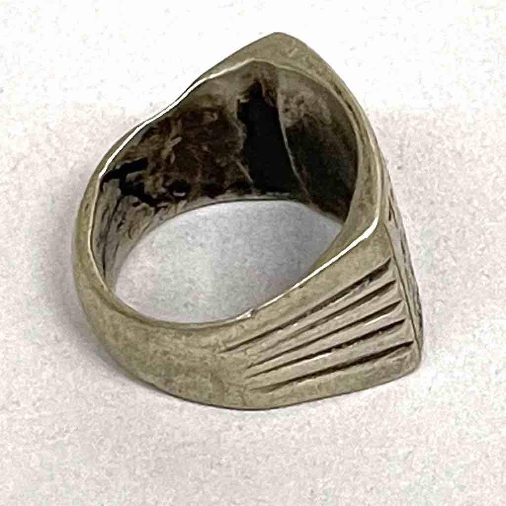Vintage Tuareg Coin Silver Medicine Ring – size 9