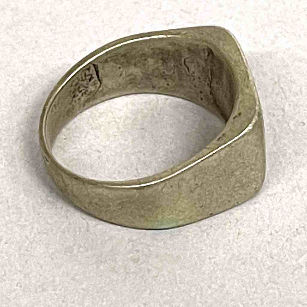 Vintage Tuareg Coin Silver Medicine Ring – size 6 1/2