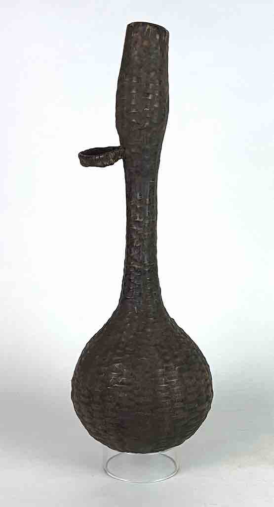 Vintage Tutsi Basket-Weave Covered Gourd Container - Burundi