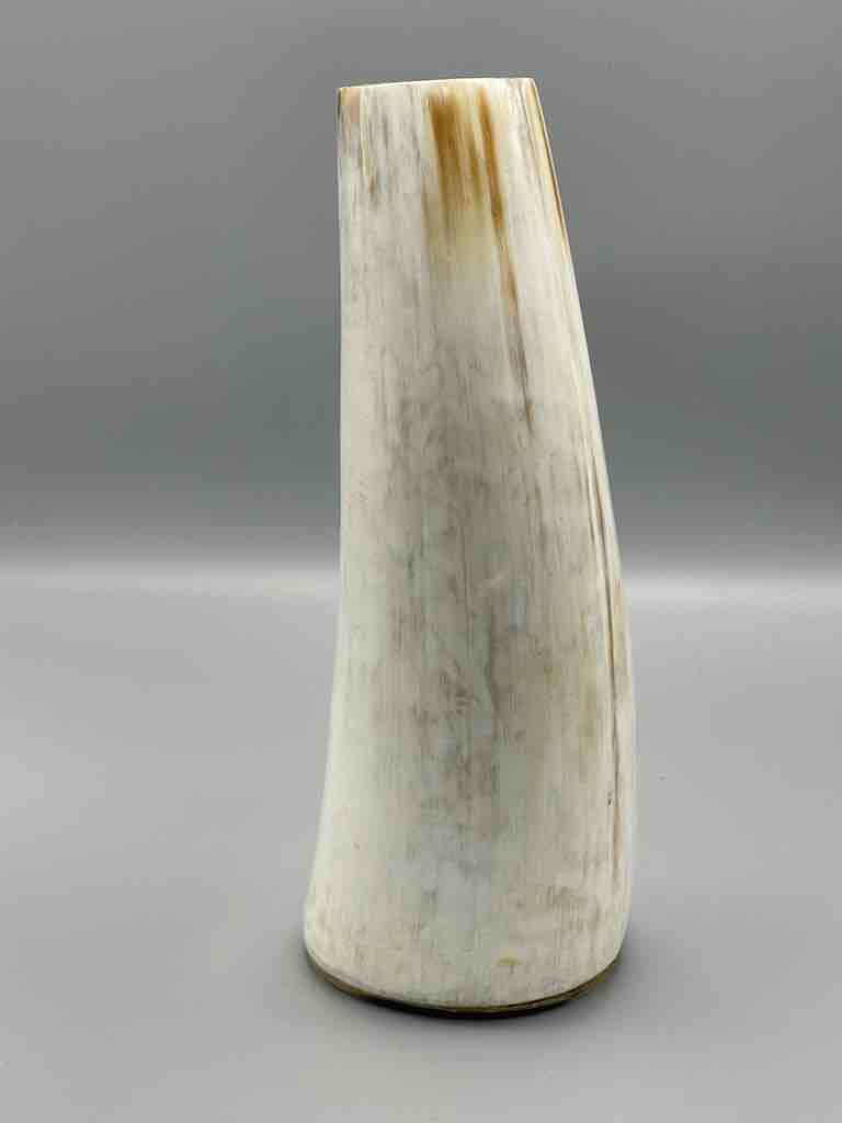 White short cow horn vase - Uganda