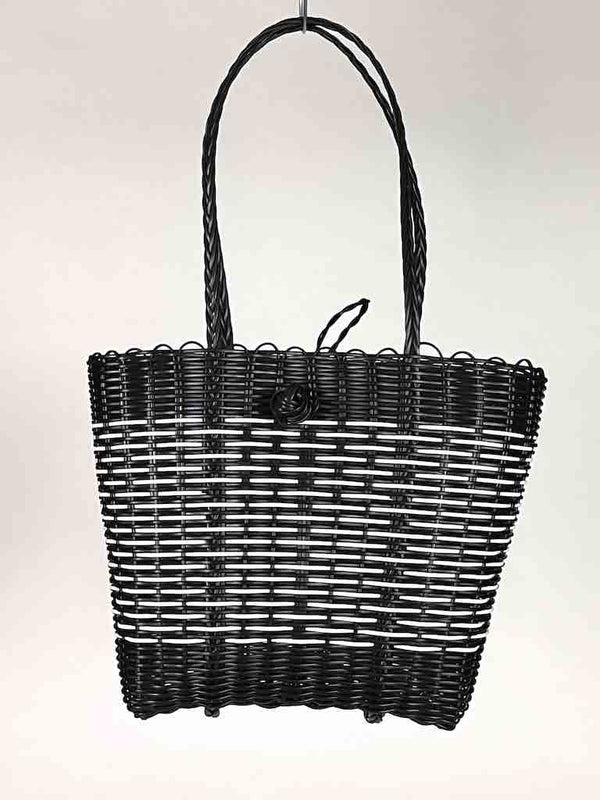 Deep Woven Recyclyed Plastic tote with closure - El Salvador