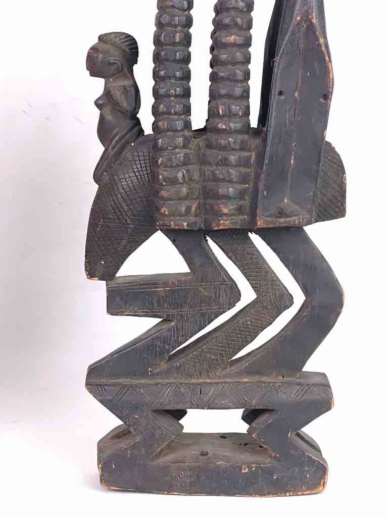 Extraordinary Bamana Chiawara Fertility Headdress Pair Statues