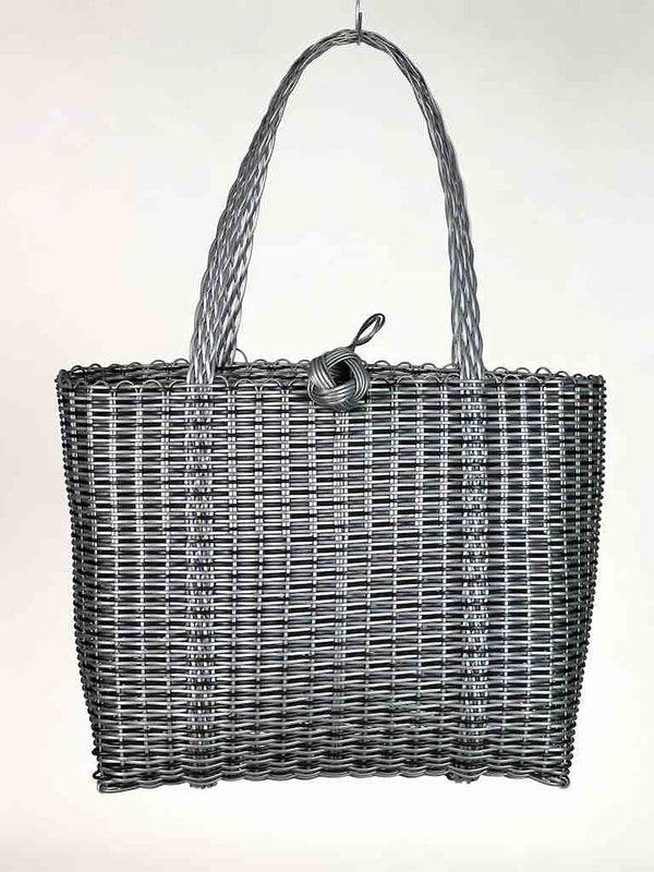 Deep Woven Recyclyed Plastic tote with closure - El Salvador