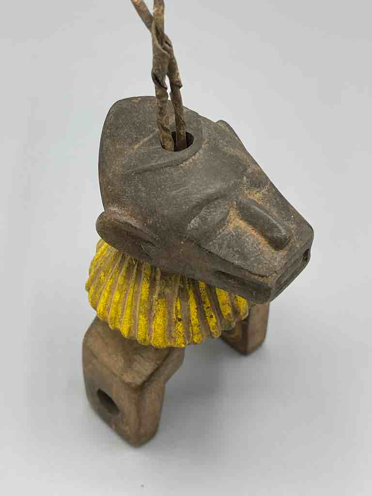 Old Baule masked dancer design heddle pulley - Ivory Coast