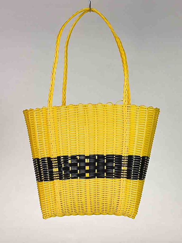 Small Deep Woven Recyclyed Plastic High Capacity Handbag - El Salvador
