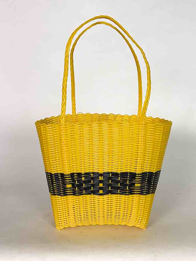 Small Deep Woven Recyclyed Plastic High Capacity Handbag - El Salvador