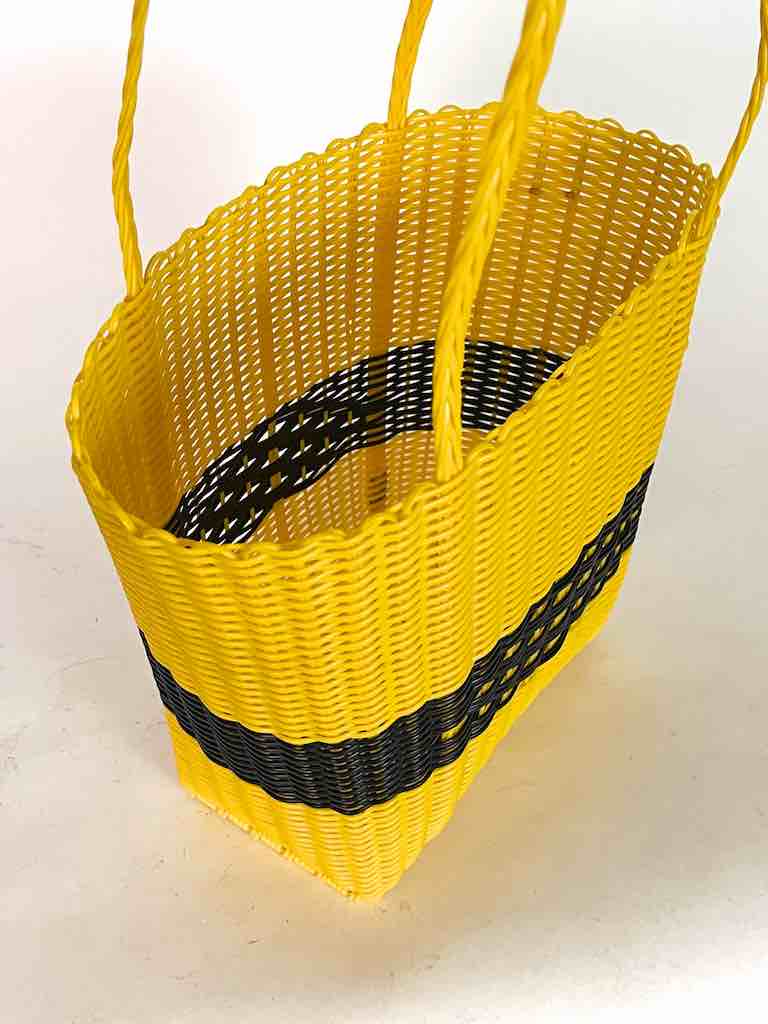 Small Deep Woven Recyclyed Plastic High Capacity Handbag - El Salvador