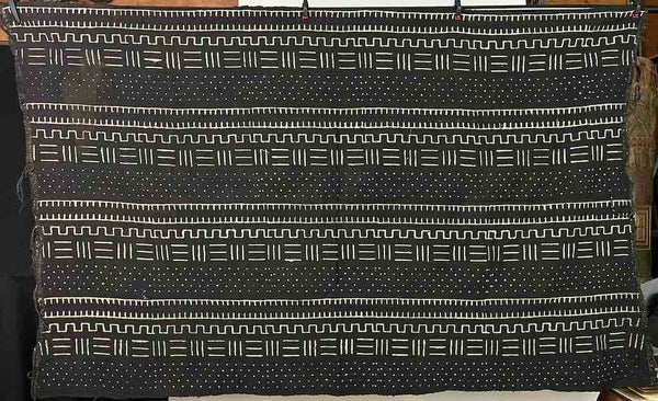 Contemporary Batik Mudcloth Mali African Textile | 63" x 41"