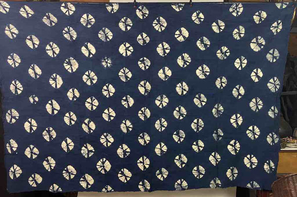 XL Blue Tie-Dyed Mali African Cotton Textile | 84 x 56"