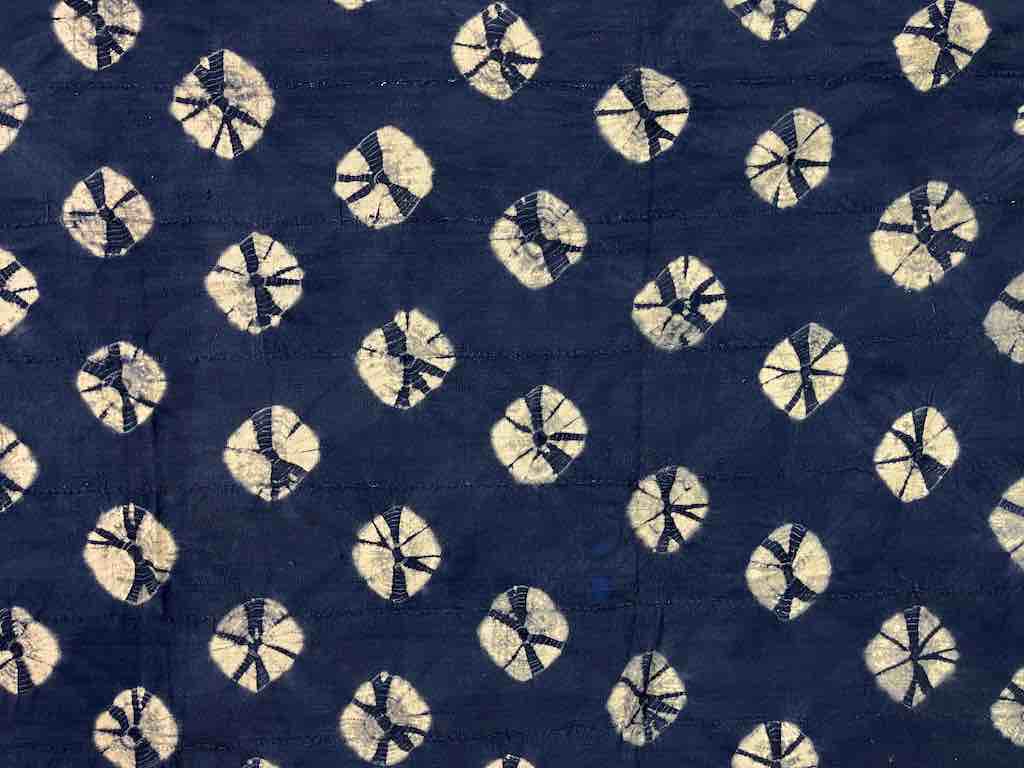 XL Blue Tie-Dyed Mali African Cotton Textile | 84 x 56"