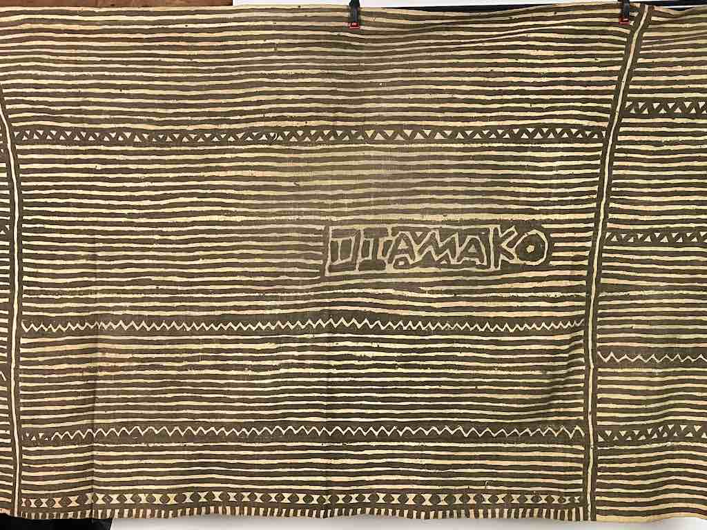 Vintage Traditional Bogolan Mudcloth Mali African Textile | 58 x 33"