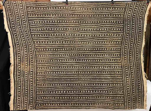 Vintage Traditional Bogolan Mudcloth Mali African Textile | 49 x 41"