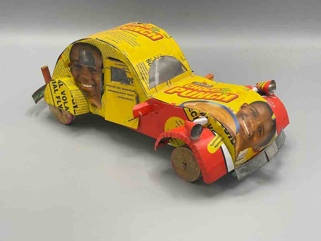 African Recycled Labeled Metal Can Toy Car - Burkina Faso