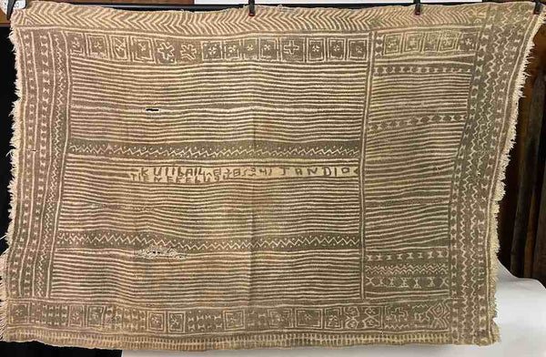 Vintage Traditional Bogolan Mudcloth Mali African Textile | 51 x 37"