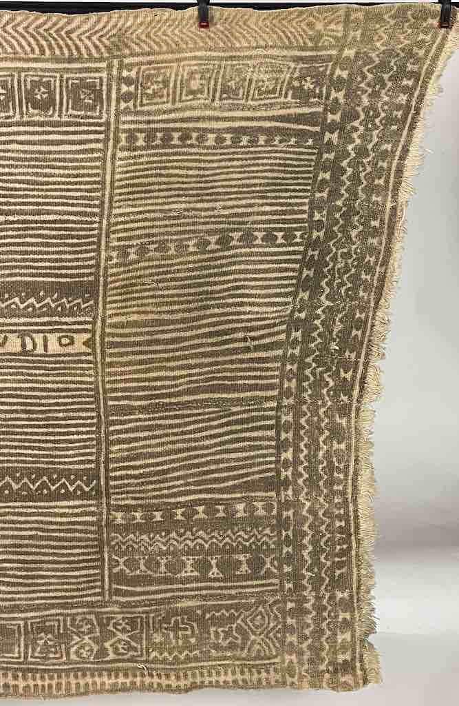 Vintage Traditional Bogolan Mudcloth Mali African Textile | 51 x 37"