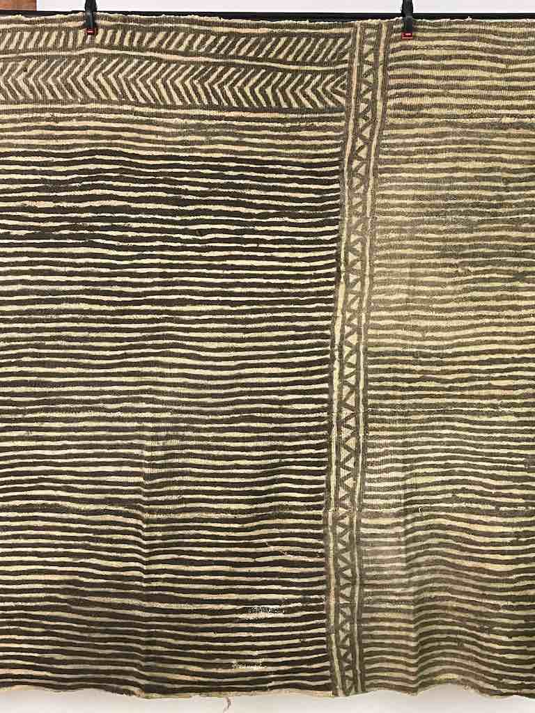 Vintage Traditional Bogolan Mudcloth Mali African Textile | 53 x 38"
