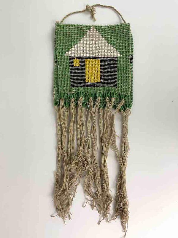 Kirdi Vintage Flat Square Beaded Purse - Nigeria