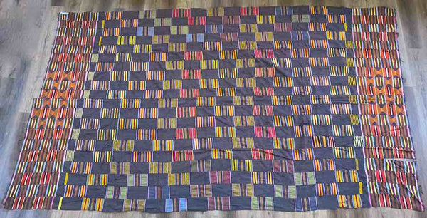 Very Large Vintage Ewe Handwoven Textile of Ghana | 141 x 78"
