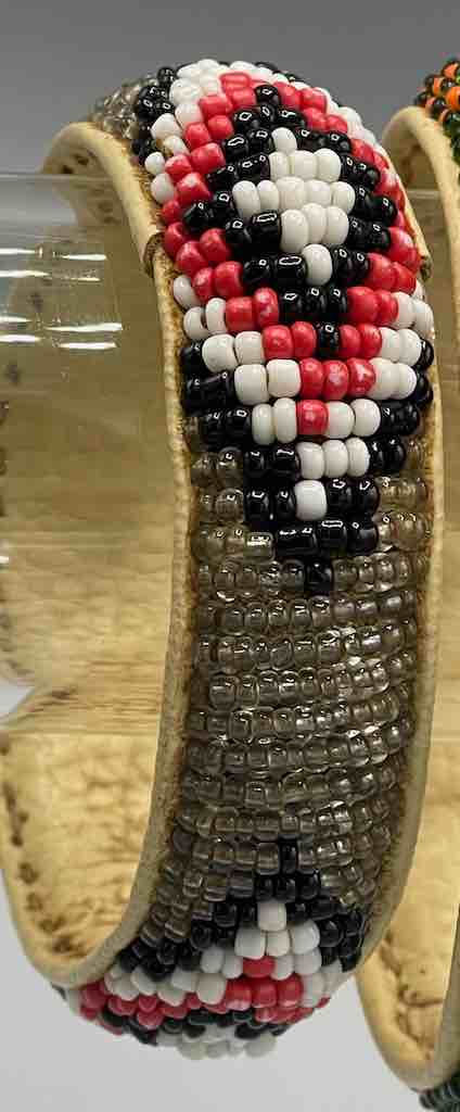Assorted Designs Wide Beaded Leather Bracelet - Mali