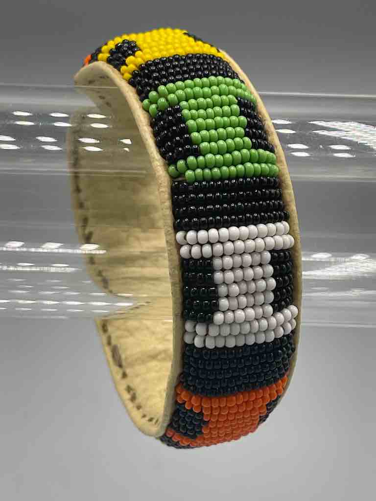 Assorted Designs Wide Beaded Leather Bracelet - Mali