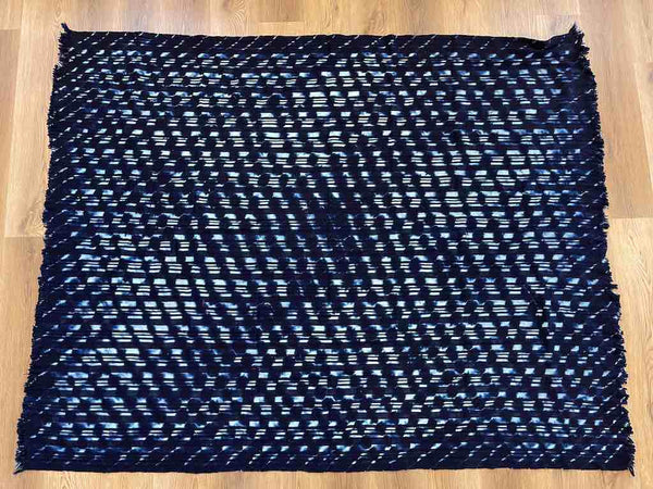 Very Large Baule African Indigo Cloth Textile for Men | 81 x 62"