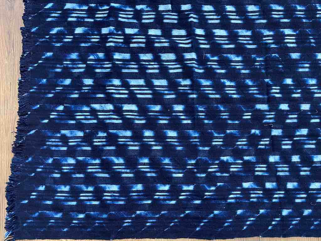 Very Large Baule African Indigo Cloth Textile for Men | 81 x 62"