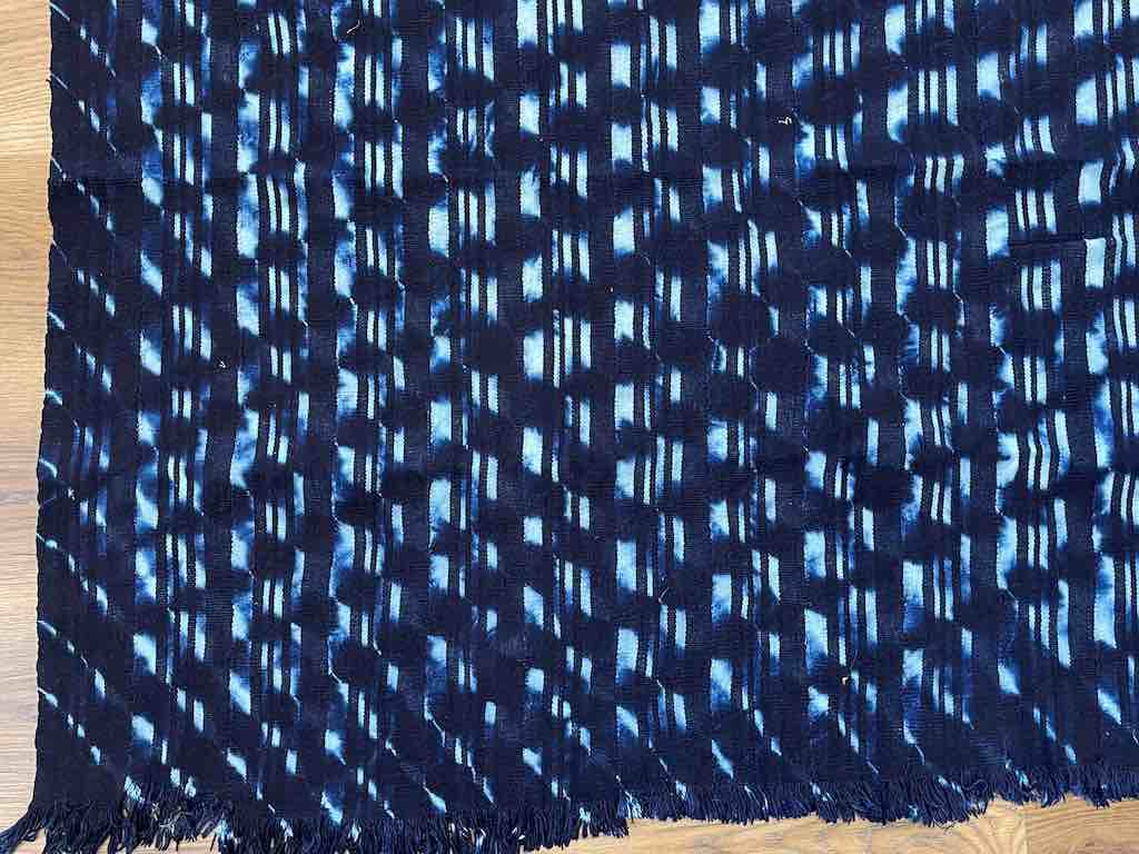 Very Large Baule African Indigo Cloth Textile for Men | 81 x 62"