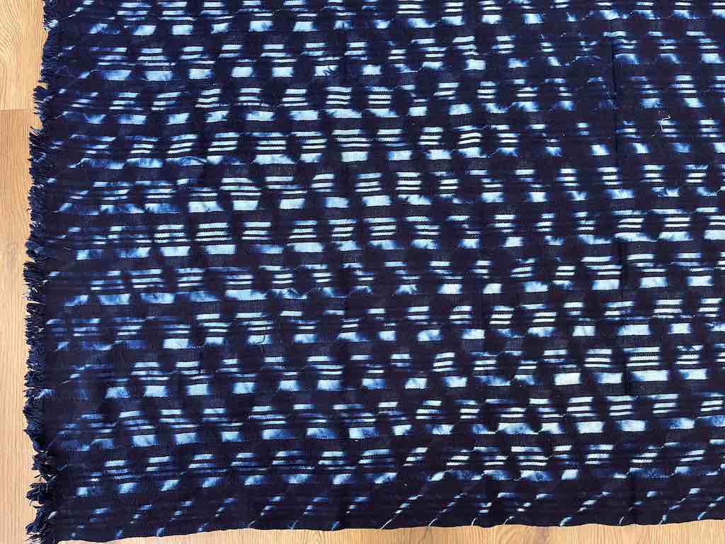 Very Large Baule African Indigo Cloth Textile for Men | 81 x 62"