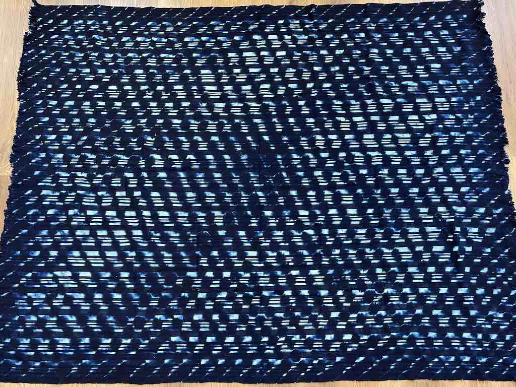 Very Large Baule African Indigo Cloth Textile for Men | 81 x 62"