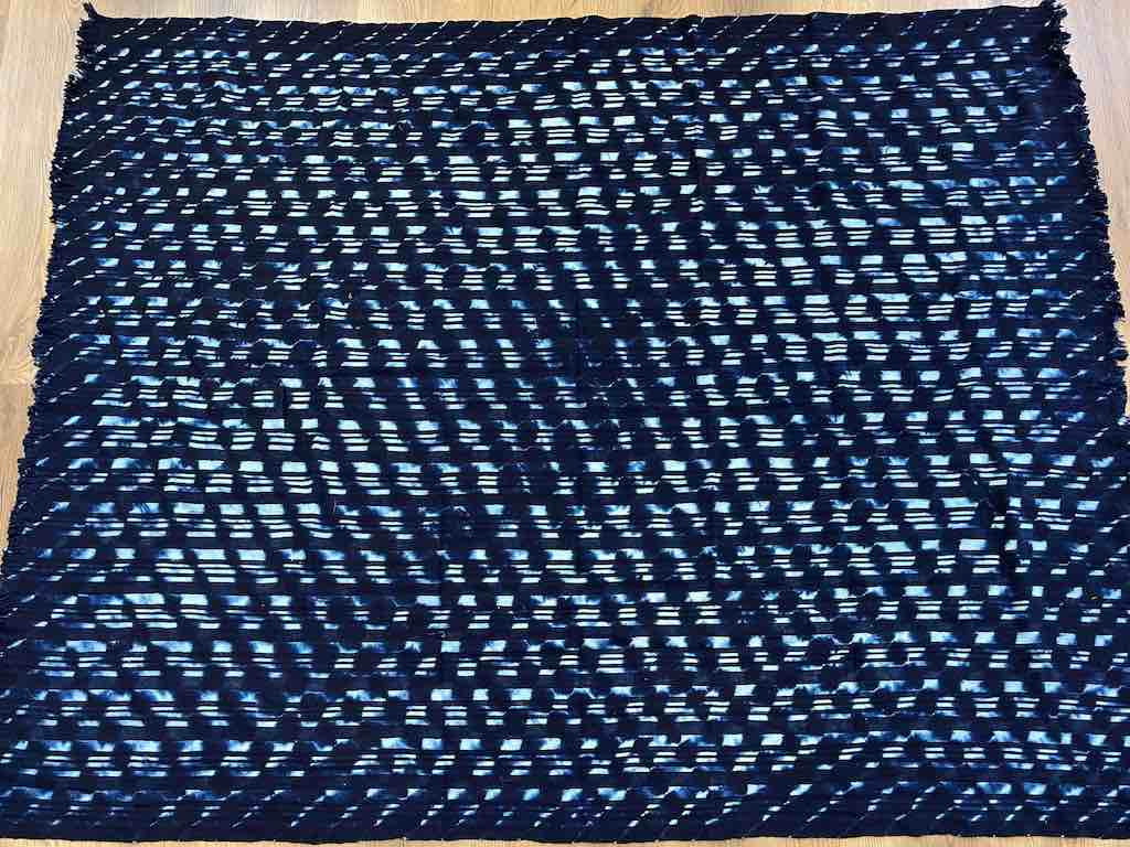 Very Large Baule African Indigo Cloth Textile for Men | 81 x 62"