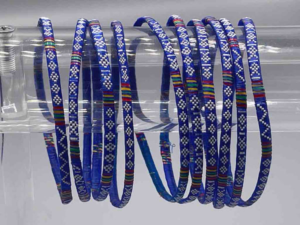 Very Thin Finest Design Blue Recycled Plastic Bracelet - Mali