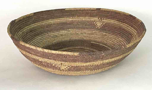 Large Sahelian Tight Pattern Weave Fulani Bowl Basket - Mali