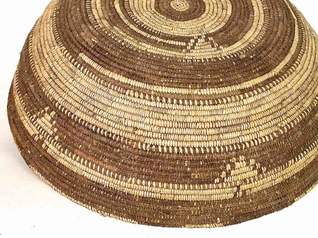 Large Sahelian Tight Pattern Weave Fulani Bowl Basket - Mali