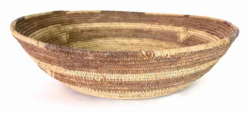 Large Sahelian Tight Pattern Weave Fulani Bowl Basket - Mali