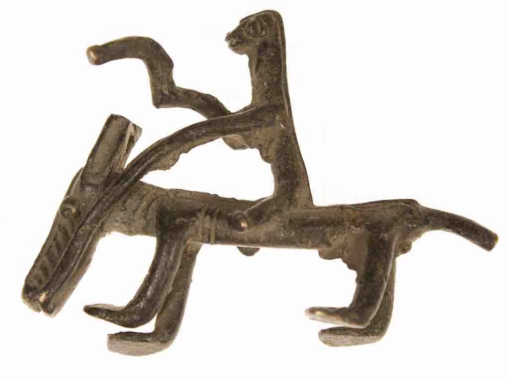 Vintage Dogon Brass Equestrian Figure - Mali