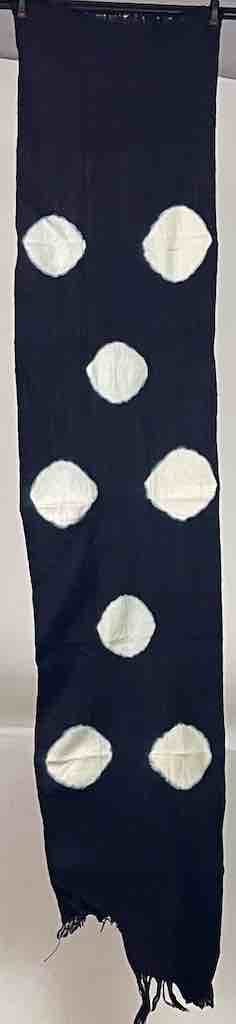Tiv Indigo Textile Scarf Shawl Table Runner - Stones Design
