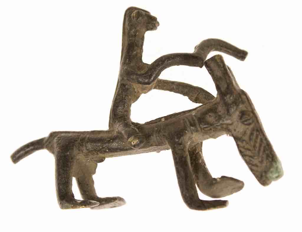 Vintage Dogon Brass Equestrian Figure - Mali