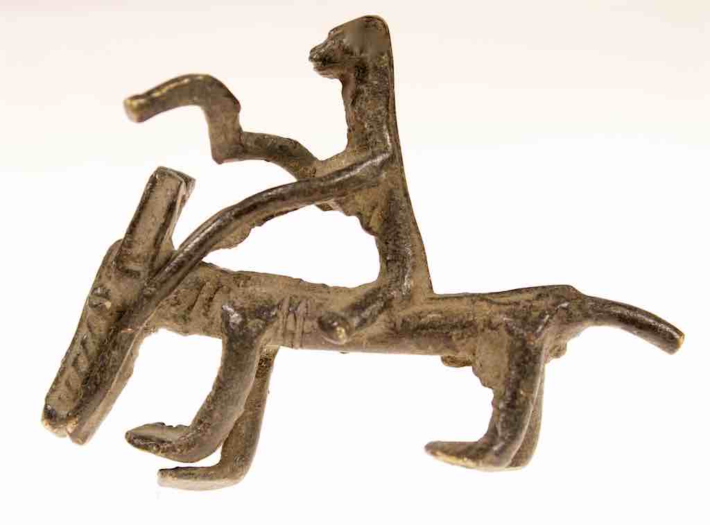 Vintage Dogon Brass Equestrian Figure - Mali