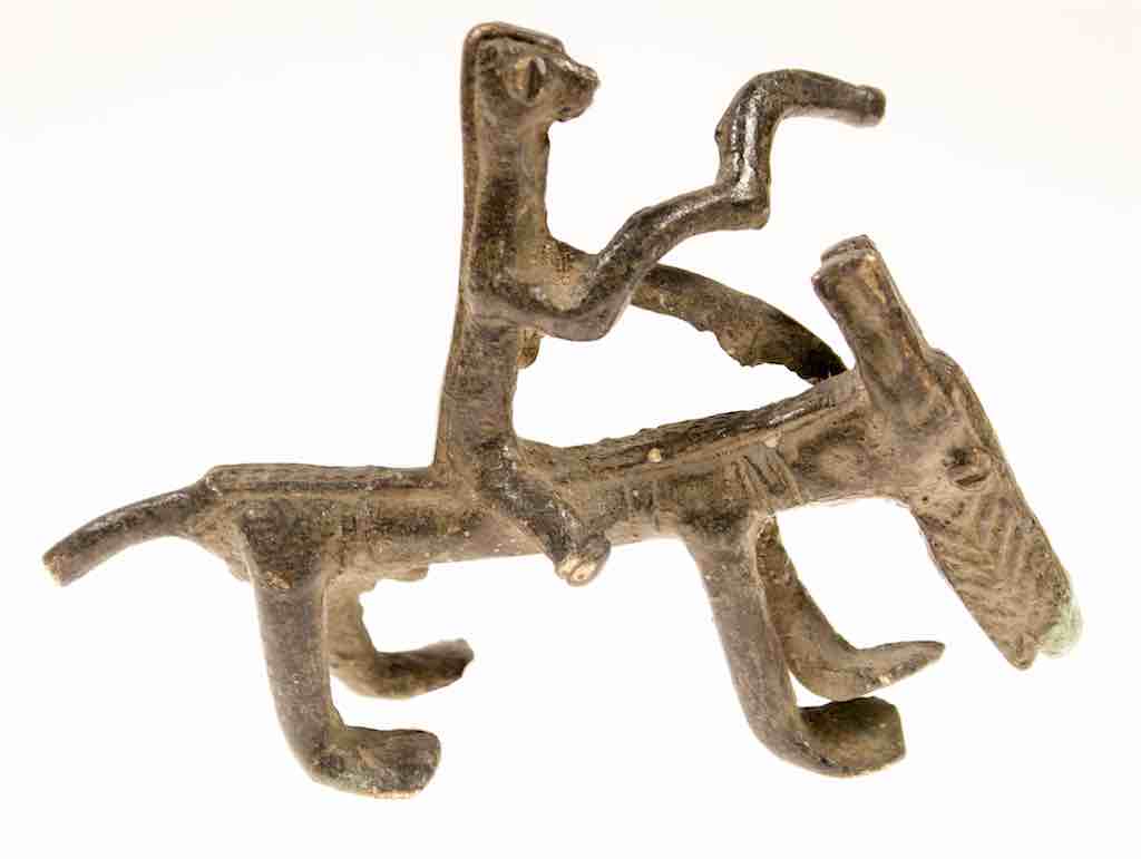 Vintage Dogon Brass Equestrian Figure - Mali