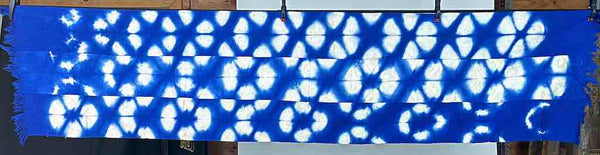 Tiv Indigo Textile Scarf Shawl Table Runner - Lions' Paw Design