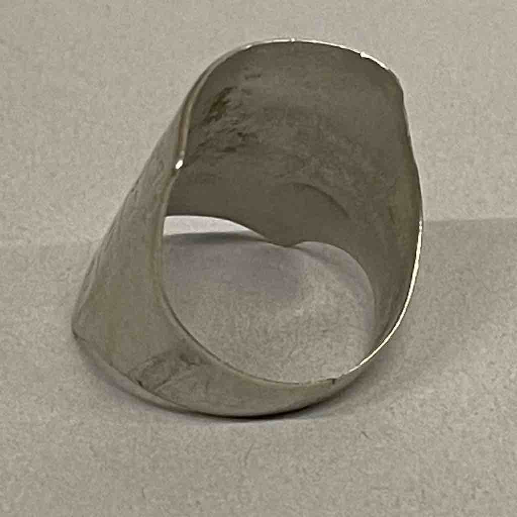 Vintage Tuareg Coin Silver "Medicine" Ring - size 9 3/4